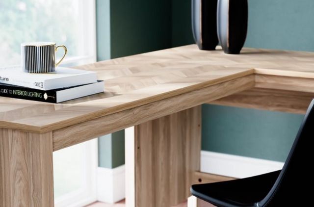 Signature Design by Ashley® Battelle Tan Office Desk with Return-6