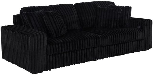 Coaster® Jacana Black Corduroy Upholstered Dual Power Chaise Sofa-1