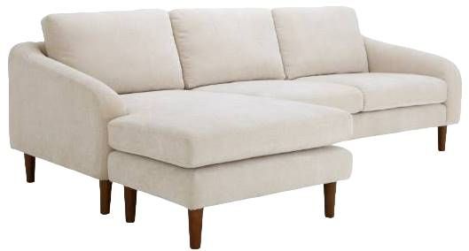 Moe's Home Collection Quinn 2-Piece Oatmeal Sectional Sofa with Reversible Chaise Ottoman-0