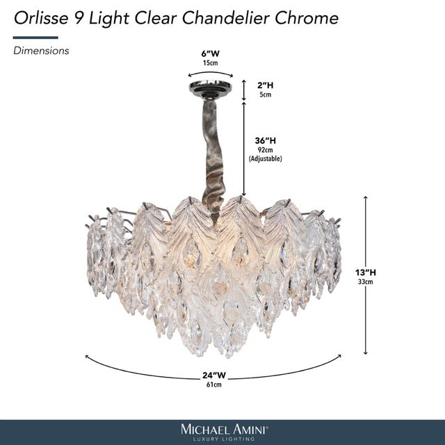 Michael Amini® Orlisse Chrome/Clear 9-Light Chandelier-2