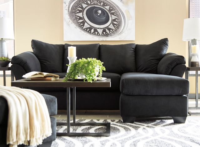 Signature Design by Ashley® Darcy Black Chaise Sofa-3