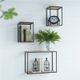 A & B Home 6-Piece Black/Brown Gift Box Floating Wall Shelve and Decorative Accent Set-4