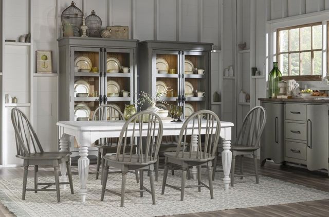 Legacy Classic Vintage Market Northern Moss Windsor V-Shape Dining Side Chair-2