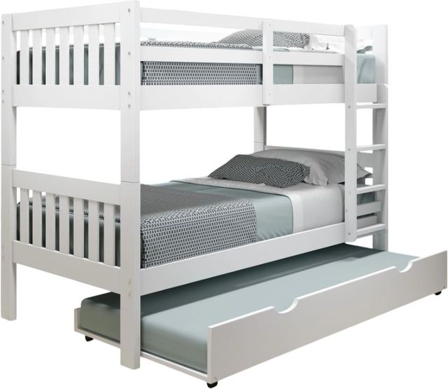 Donco Kids Austin Mission White Twin/Twin Bunk Bed with Trundle Bed-0
