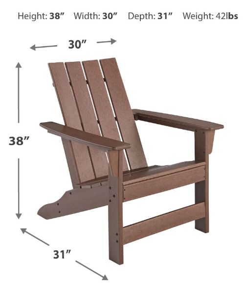 Signature Design by Ashley® Emmeline Brown Polyethylene Outdoor Adirondack  Chair-4