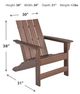 Signature Design by Ashley® Emmeline Brown Polyethylene Outdoor Adirondack Chair-4