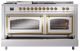 Ilve® Nostalgie II Noblesse 60'' Stainless Steel Pro Style Dual Fuel Range with Brass Trim-3