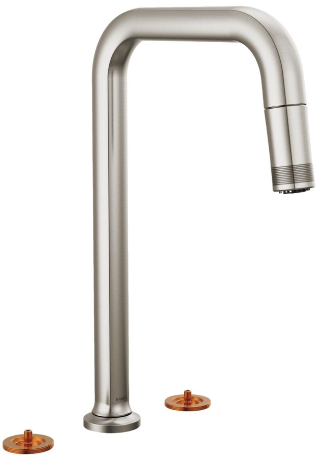 Brizo Kintsu® Lumicoat® Stainless Widespread Pull-Down Faucet with Square Spout-0