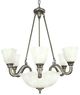 YHD Mahogany Lighting Silver/White Chandelier-0