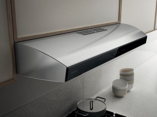 Elica Techne Series Aria 36" Stainless Steel Under Cabinet Range Hood with Black Glass Trim-1