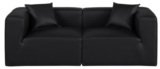 Meridian Furniture Cube 2-Piece Black Vegan Leather Modular Sofa-1