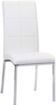Mazin Furniture Peyton Chrome/White Side Dining Chair-0