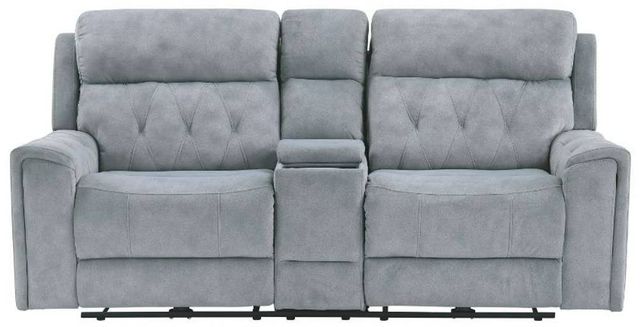 Homelegance® Celeste Gray Double Power Reclining Loveseat with Center Console-2