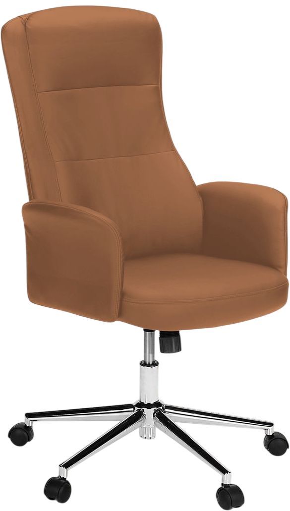 Monarch Specialties Inc. Brown Leather-Look High Back Executive Office Chair with Tilt Function-0