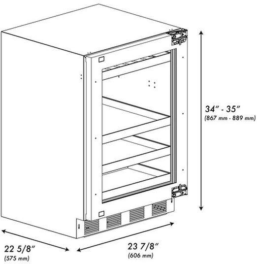 ZLINE Touchstone 24" 5.2 Cu. Ft. Panel Ready Beverage Center with Glass Door-2