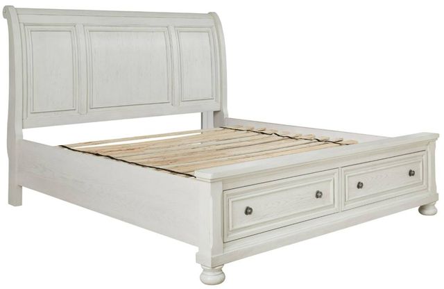 Signature Design by Ashley® Robbinsdale Antique White Queen Sleigh Storage Bed-3