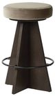Four Hands Damon Burnt Oak/Midnight/Sapphire Khaki Swivel Counter Stool-0
