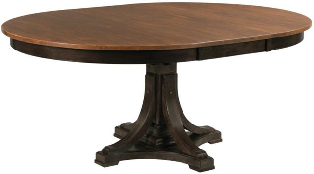 Kincaid® Bridgetown Bromefield Black Round Dining Table with Heritage Maple Base-1