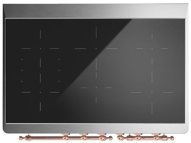 Ilve® Majestic III 40" Glossy Black Pro Style Induction Range with Triple Glass Door and Copper Trim-3