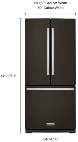 KitchenAid® 31" 19.7 Cu. Ft. Black Stainless Steel with PrintShield™ Finish French Door Refrigerator-2