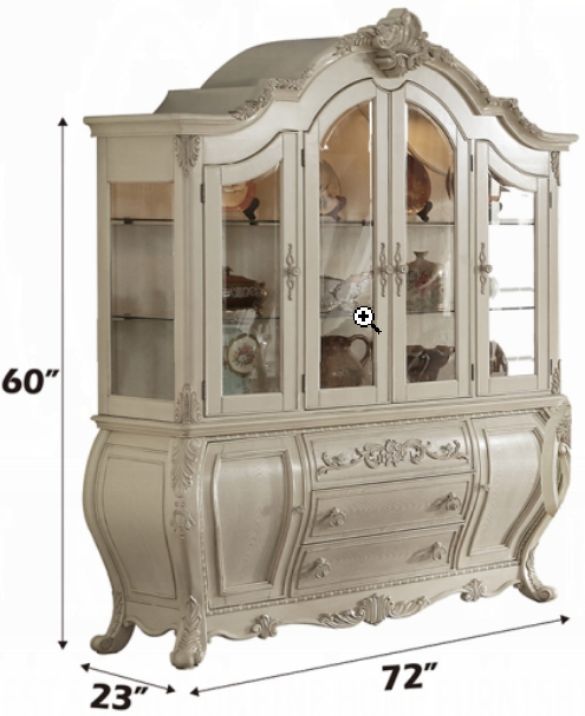 ACME Furniture Ragenardus Antique White Hutch and Buffet-2