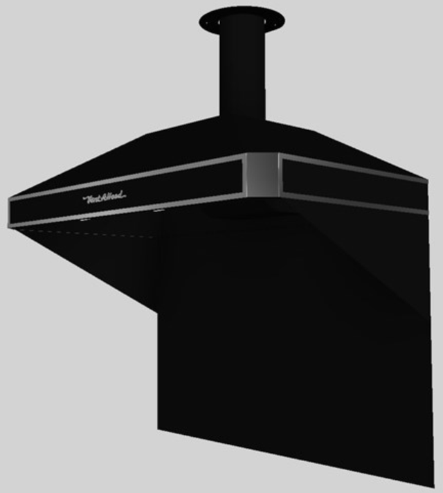 Vent-A-Hood® A Series 48" Black Retro Style Wall Mounted Range Hood-3