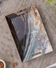 A & B Home Beige/Black Faux Marble Tray-2