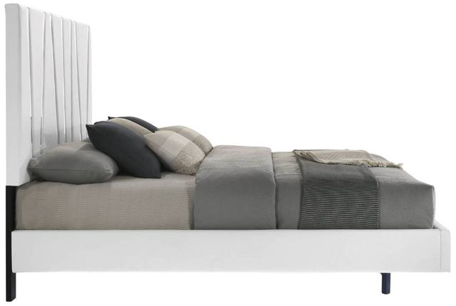 New Classic® Home Furnishings Europa Glossy White California King Upholstered Panel Bed-3