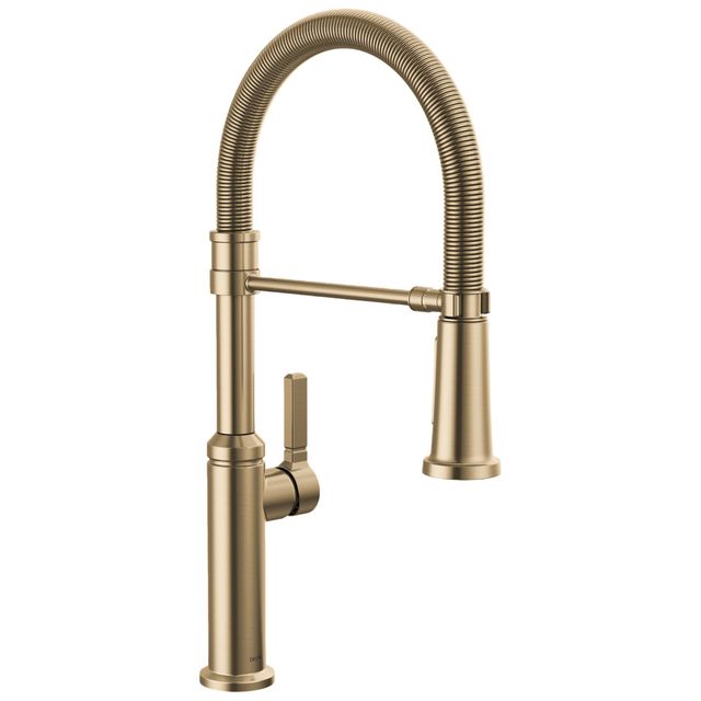 Delta Rhett® Champagne Bronze Single Handle Kitchen Faucet with Spring Spout-0