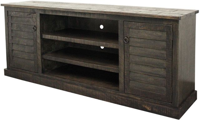 American Heartland Manufacturing Rustic Driftwood Provincial Shutter TV Stand-1