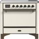 Ilve® Majestic III 36" Antique White Pro Style Induction Range with Solid Door and Burnished Trim-0