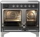 Ilve® Majestic III 40" Glossy Black Pro Style Induction Range with Solid Door and Chrome Trim-1