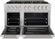 ZLINE Select 48" Satin Stainless Steel Double Oven Pro Style Gas Range with Brass Burners-1