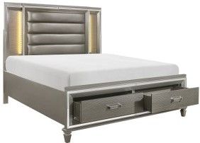Mazin Furniture Tamsin Silver Gray Metallic Eastern King Bed-2
