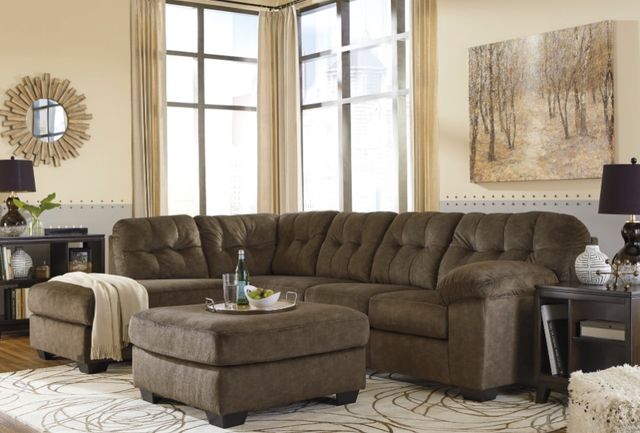 Signature Design by Ashley® Accrington 2-Piece Earth Sectional with Ottoman Set-3