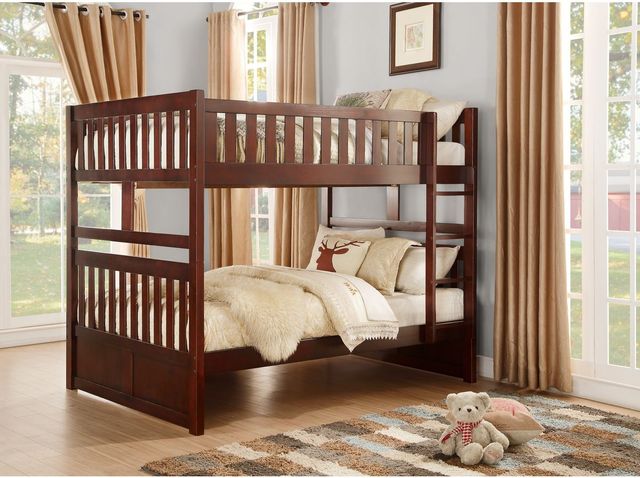 Mazin Furniture Rowe Dark Cherry Full/Full Bunk Bed-2