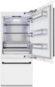 ZLINE Autograph Edition 36" 19.8 Cu. Ft. White Matte Built-In Bottom Freezer Refrigerator with Water Dispenser, Ice Maker, and Matte Black Accents-1