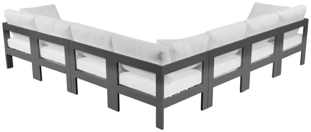 Meridian Furniture Nizuc 7-Piece Dark Gray/White Aluminum/Fabric 120" Outdoor Patio Modular Sectional-2