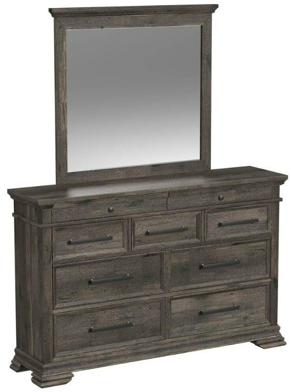 Elements International Park Ridge Charcoal Dresser and Mirror-0