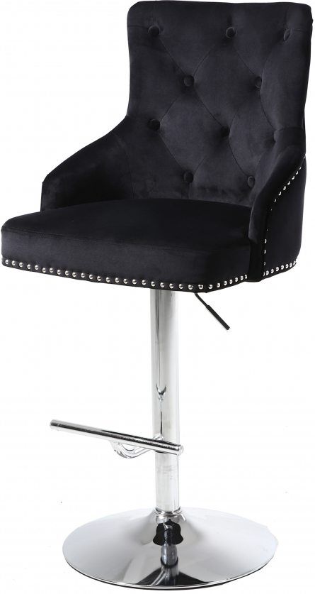 Meridian Furniture Claude Black Velvet Adjustable Counter Stool-2