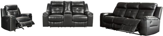 Signature Design by Ashley® Kempten 3-Piece Black Living Room Reclining Seating Set -0