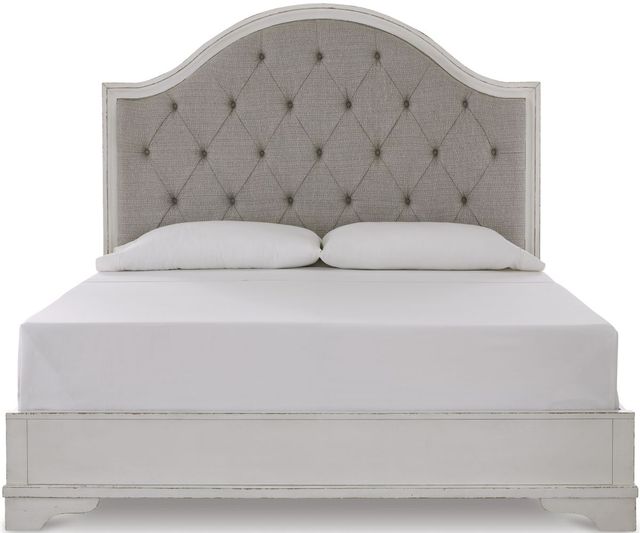 Signature Design by Ashley® Brollyn Chipped White California King Upholstered Panel Bed-1