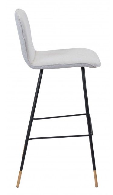Zuo® Modern Gironde Light Gray Bar Chair-2