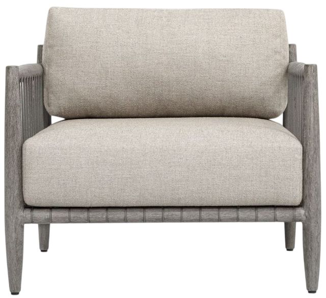 Uttermost® Borneo Dark Gray/Dove Wooden Outdoor Lounge Chair-1