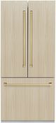 ZLINE Autograph Edition 36" 19.6 Cu. Ft. Panel Ready Built-In French Door Refrigerator with Water Dispenser, Ice Maker, Graphite Gray Interior and Champagne Bronze Handles-0