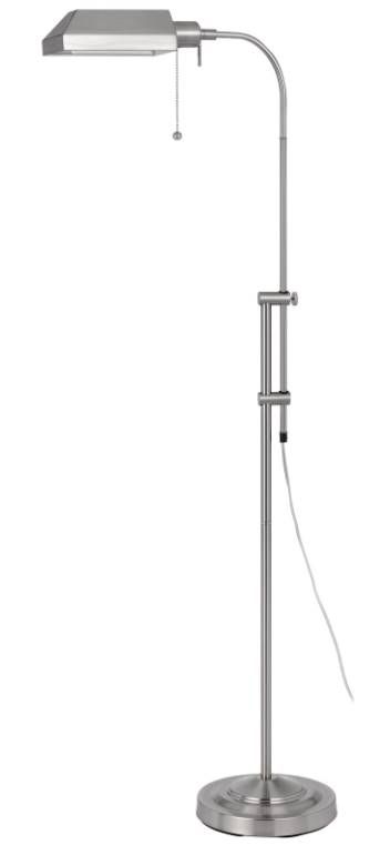Cal® Lighting & Accessories Pharmacy Brushed Steel Floor Lamp with Adjust Pole-0