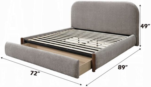 ACME Furniture Ollya Gray Queen Upholstered Storage Panel Bed-2