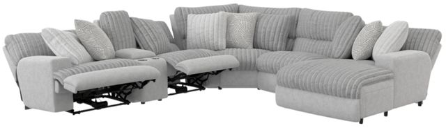 Catnapper® Abraxas 6-Piece Moonstruck L-Shape Power Reclining Sectional with Console -1