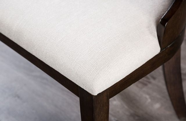 Furniture of America® Morden 2-Piece Dark Walnut/Off-White Side Chair-3