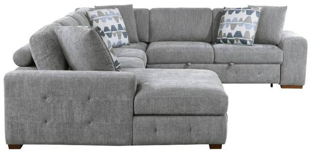Homelegance® Raife 5-Piece Gray Left-Arm Facing Sleeper Sectional with Chaise and Ottoman-3